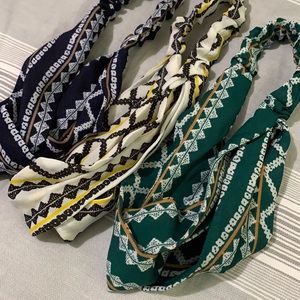 3 Pack Elastic Boho Headbands Geometric Design